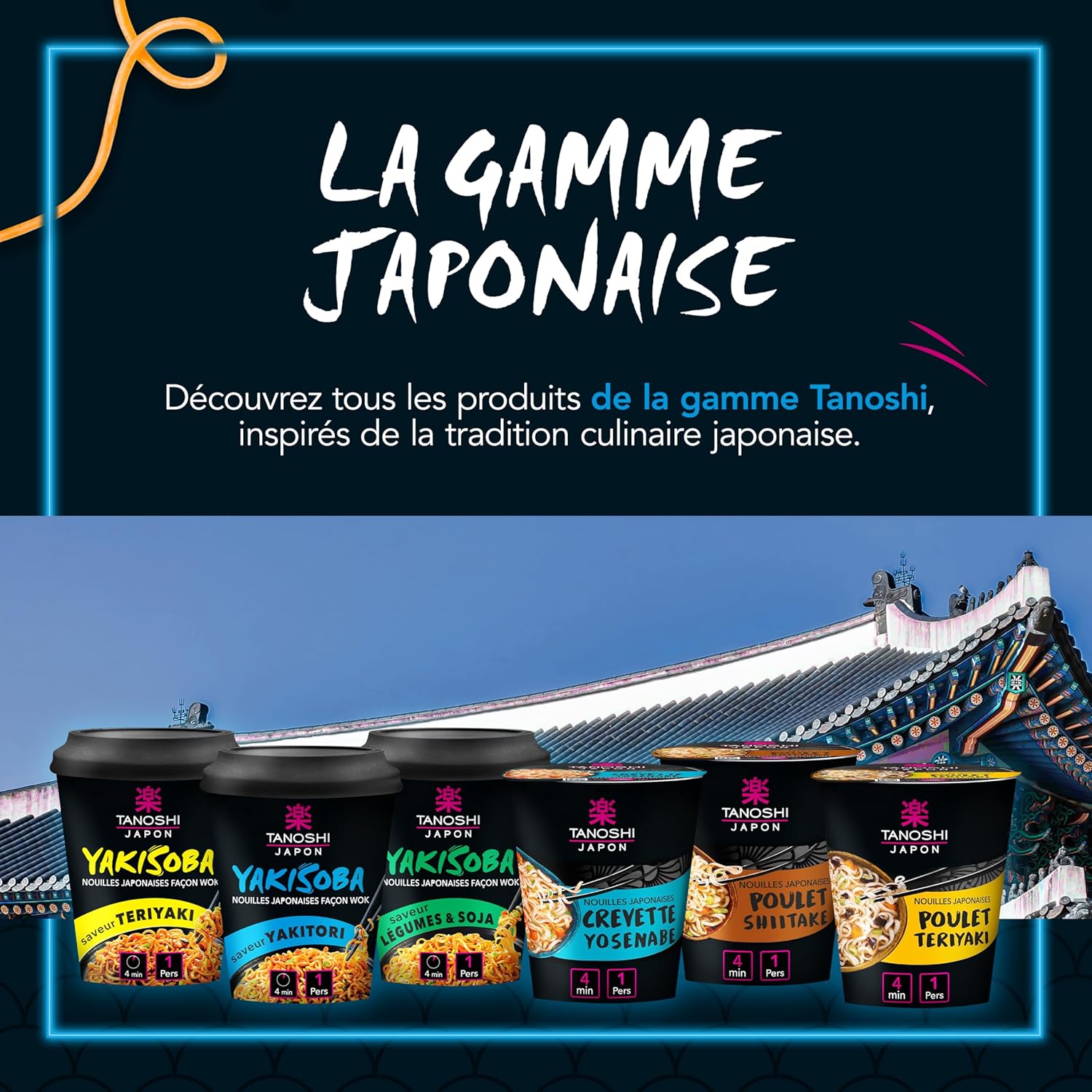 Thumbnail 5 de Tanoshi Cup Nouilles Sautées Yakisoba Japonaises Instantanées – Yakitori, sans glutamate ajouté ni huile de palme