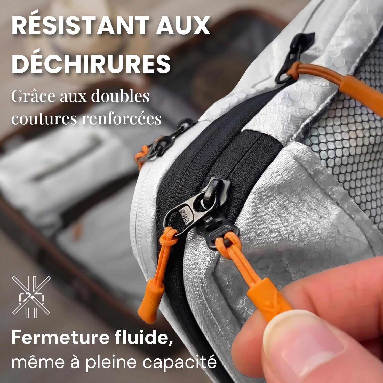 Thumbnail 2 de LOONARA Sacs de compression pour valises et sacs à dos – 7 pièces, cubes compressibles et organisateurs écologiques (Ardoise Alpine - Gris)