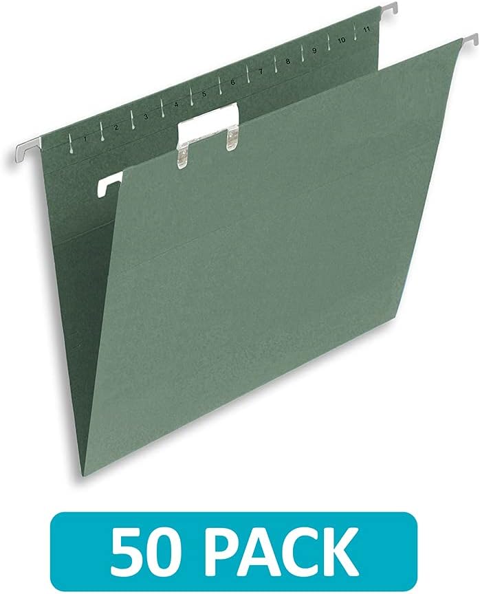 Thumbnail 1 de Summit Foolscap Tabbed Filing Cabinet Suspension Files (A4+), Green, Pack of 50