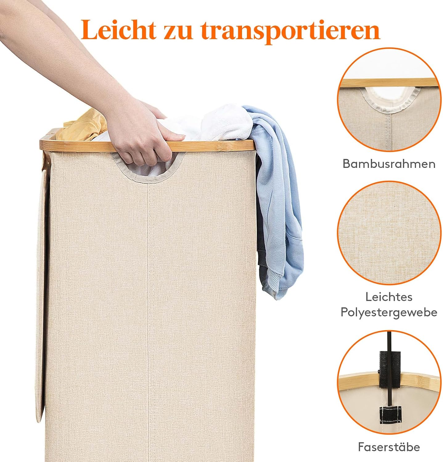 Thumbnail 5 de Lifewit 80L Wäschekorb mit Deckel