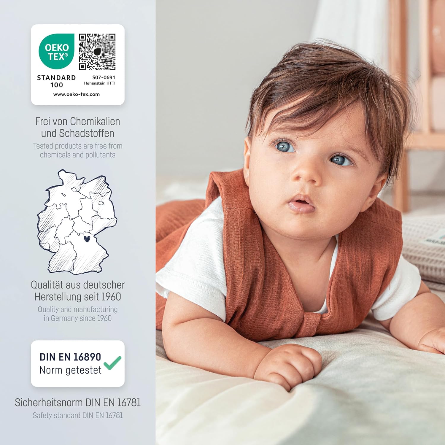 Thumbnail 5 de Julius Zöllner Sommerschlafsack Musselin 0,5 TOG Gr. 56/62