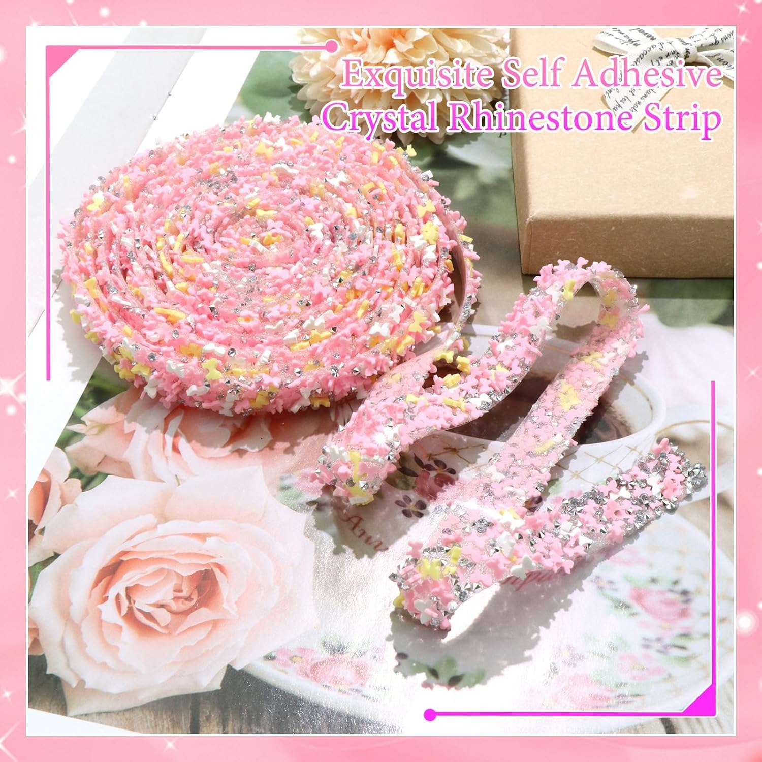 Thumbnail 5 de FULZTEY Rhinestone Ribbon Sticker, 3 Yards