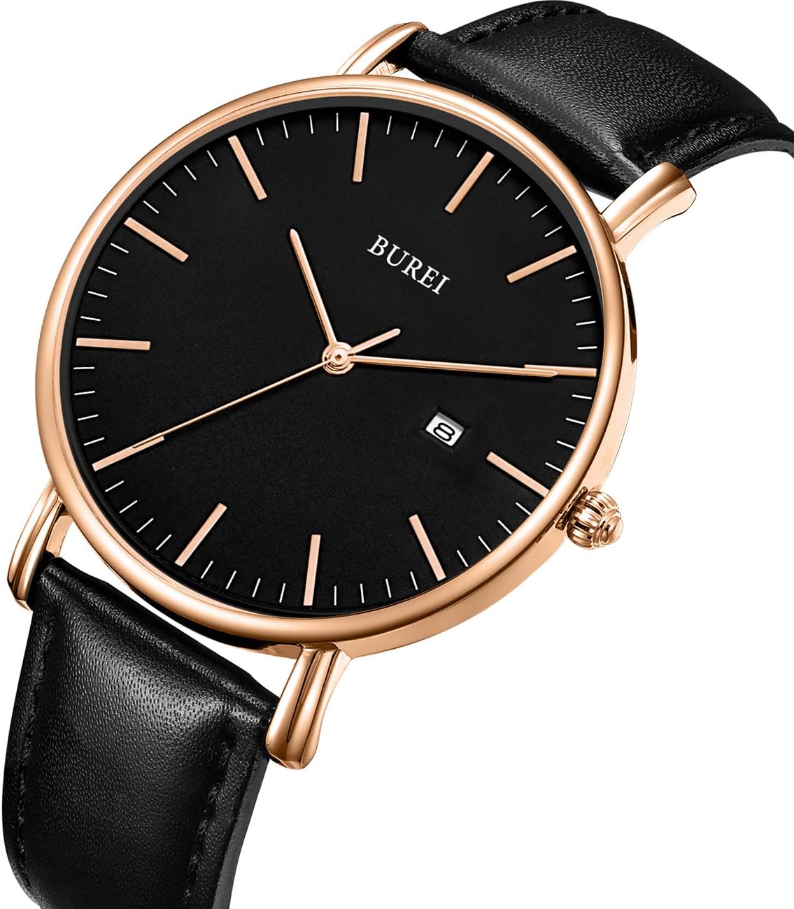 Thumbnail 1 de BUREI Ultra Dünne Herrenarmbanduhr mit Datum