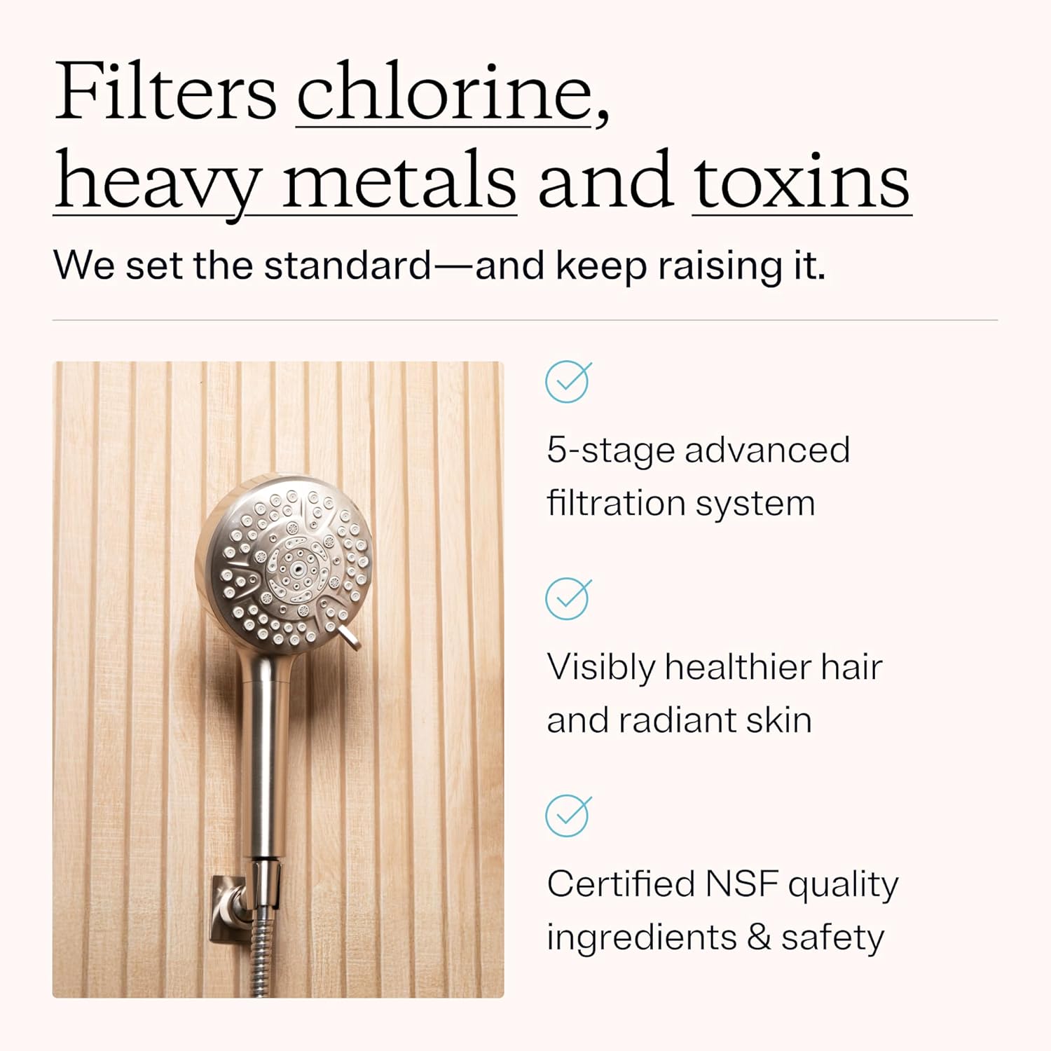 Detalle 2 de MDhair Handheld Filtered Shower Head with 5-Stage Filter for Chlorine & Heavy Metals (Hard Water)