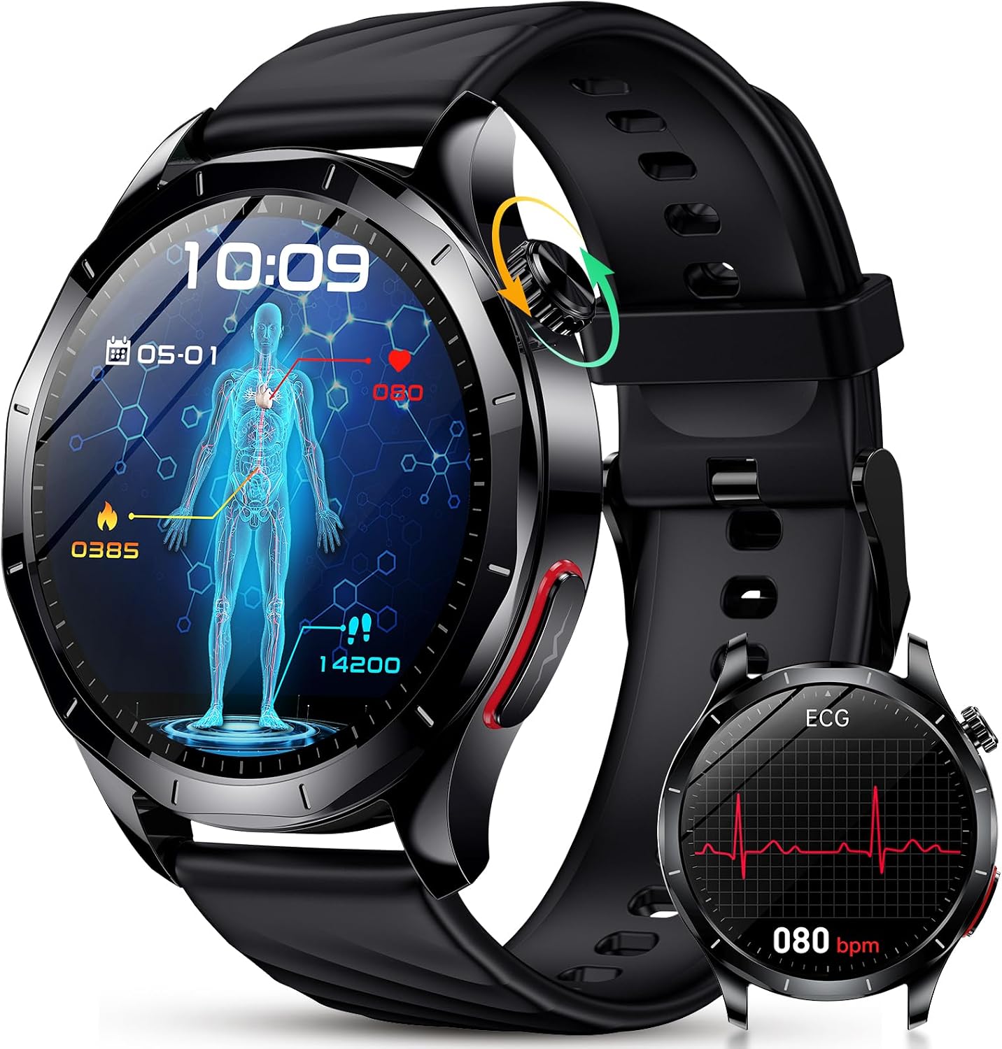 YUPENG 2026 Nouvelle Montre Connectée Homme — ECG/HRV, Tension, BMI et 120 modes sportifs
