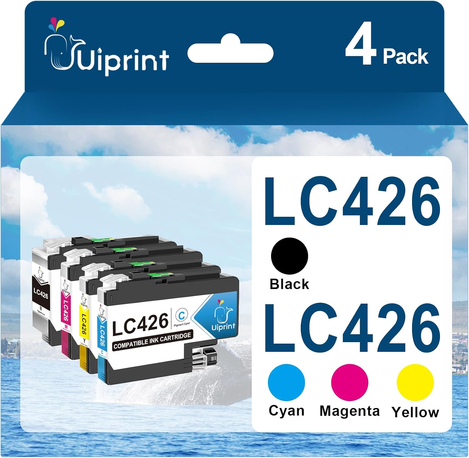 Detalle de Uiprint LC426 compatible ink cartridges (4-pack: Black, Cyan, Magenta, Yellow) for Brother LC426 series