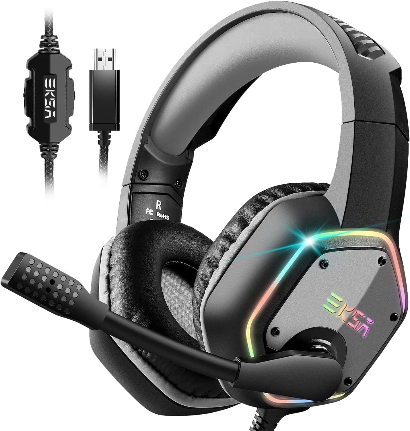 Detalle de EKSA E1000 Cuffie gaming USB 7.1