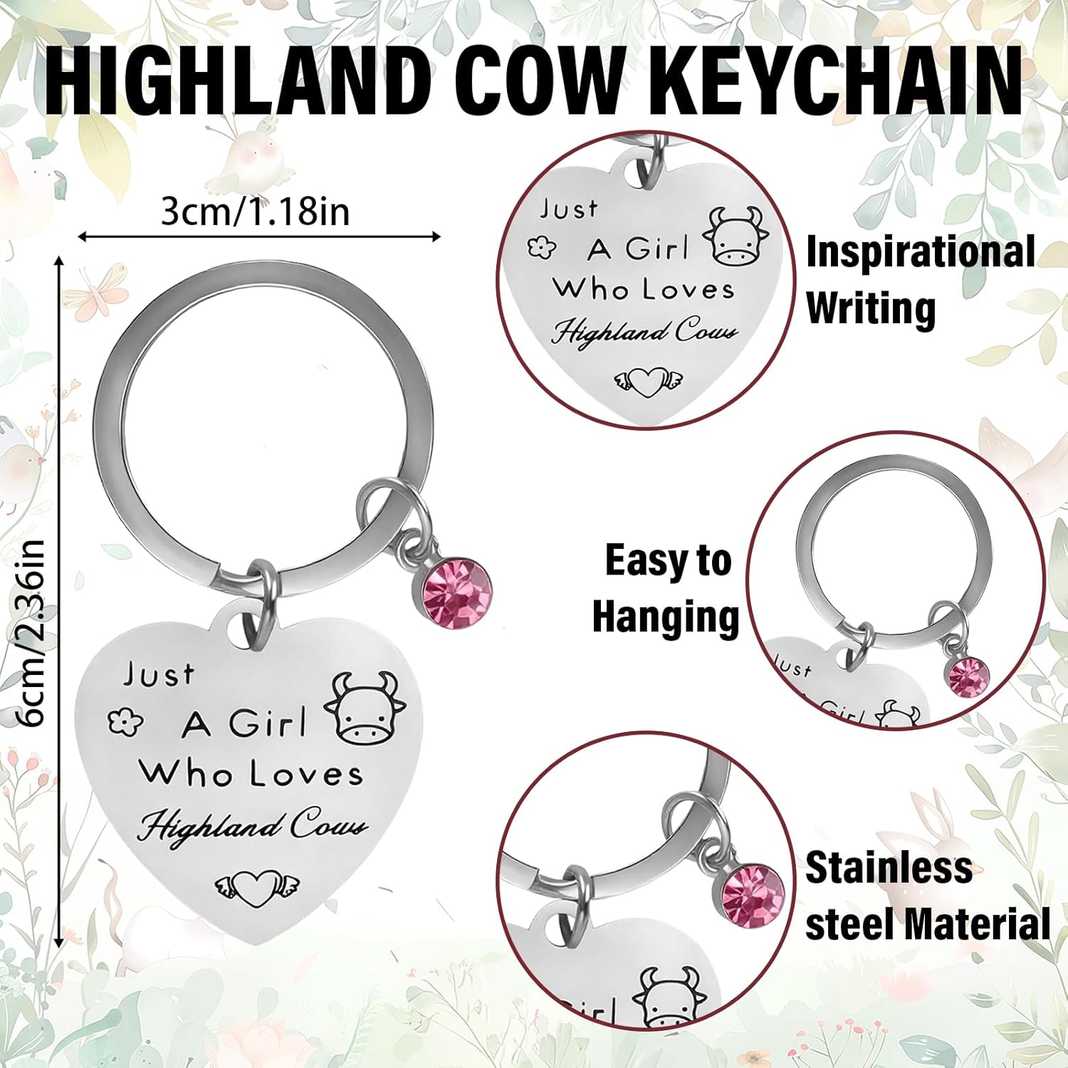 Thumbnail 3 de QBEJIME Highland Cow Gifts 4‑pc set
