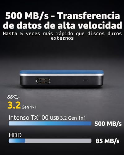 Detalle de Intenso TX100 1TB USB-C 3.2 Gen1 Blue