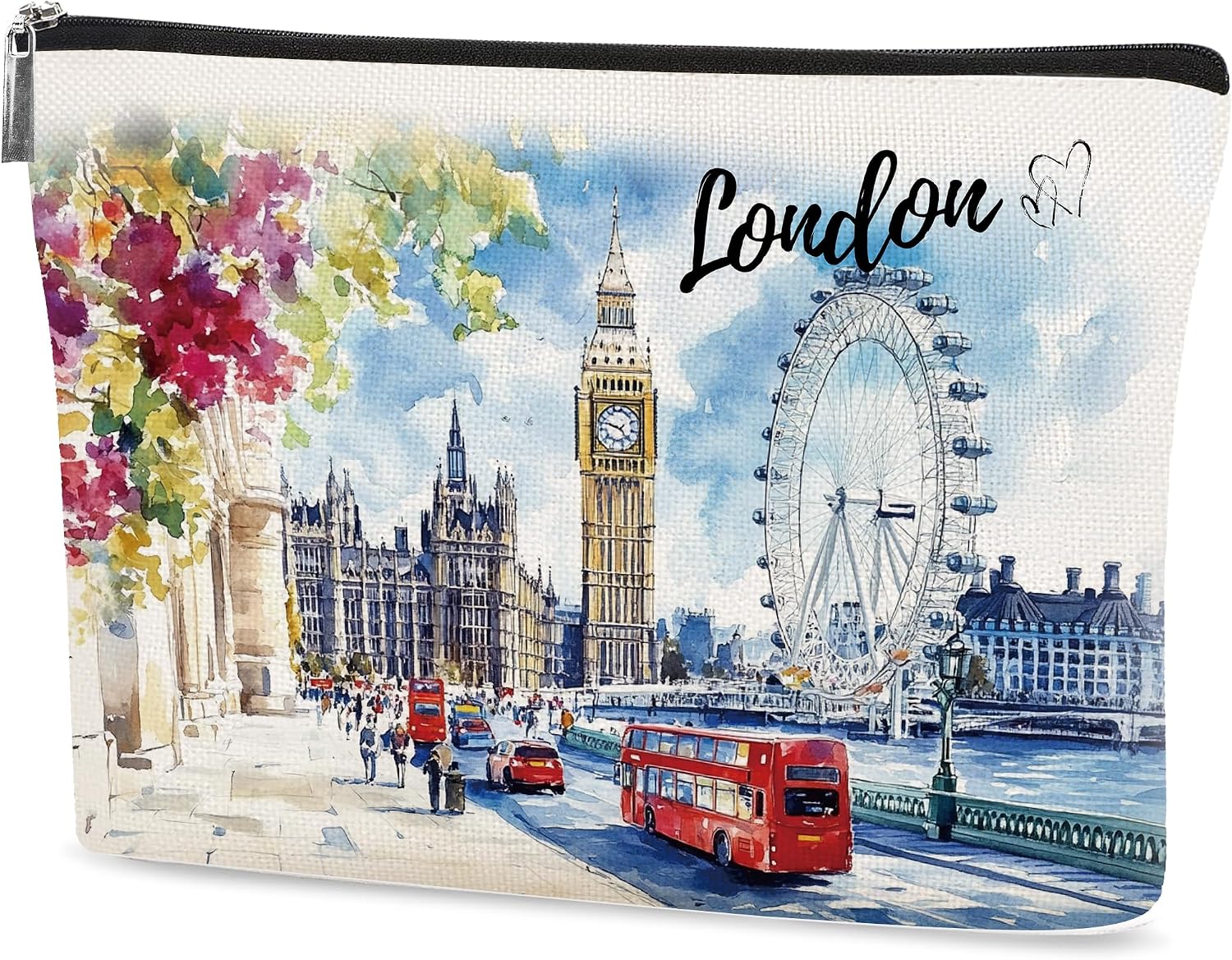 London Souvenir Gift Cosmetic Bag – British Travel Make Up Pouch