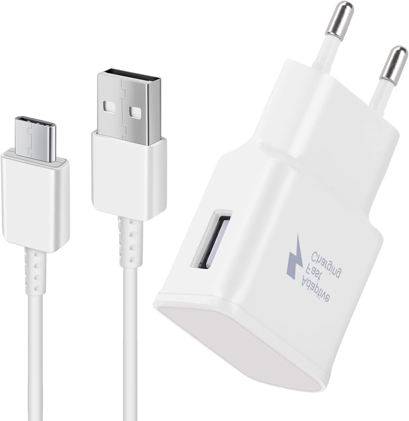 Detalle de Caricabatterie USB per Samsung con cavo USB-C 1,5 m: compatibile S23/S22/S21/S20 e molti altri modelli