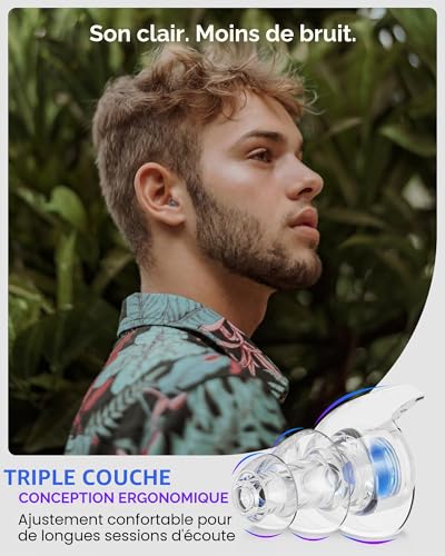 Thumbnail 1 de Eargrace Bouchon Oreille Concert – 2 paires réutilisables avec réduction de bruit 23 dB pour Musiciens, DJ, Festivals et événements bruyants
