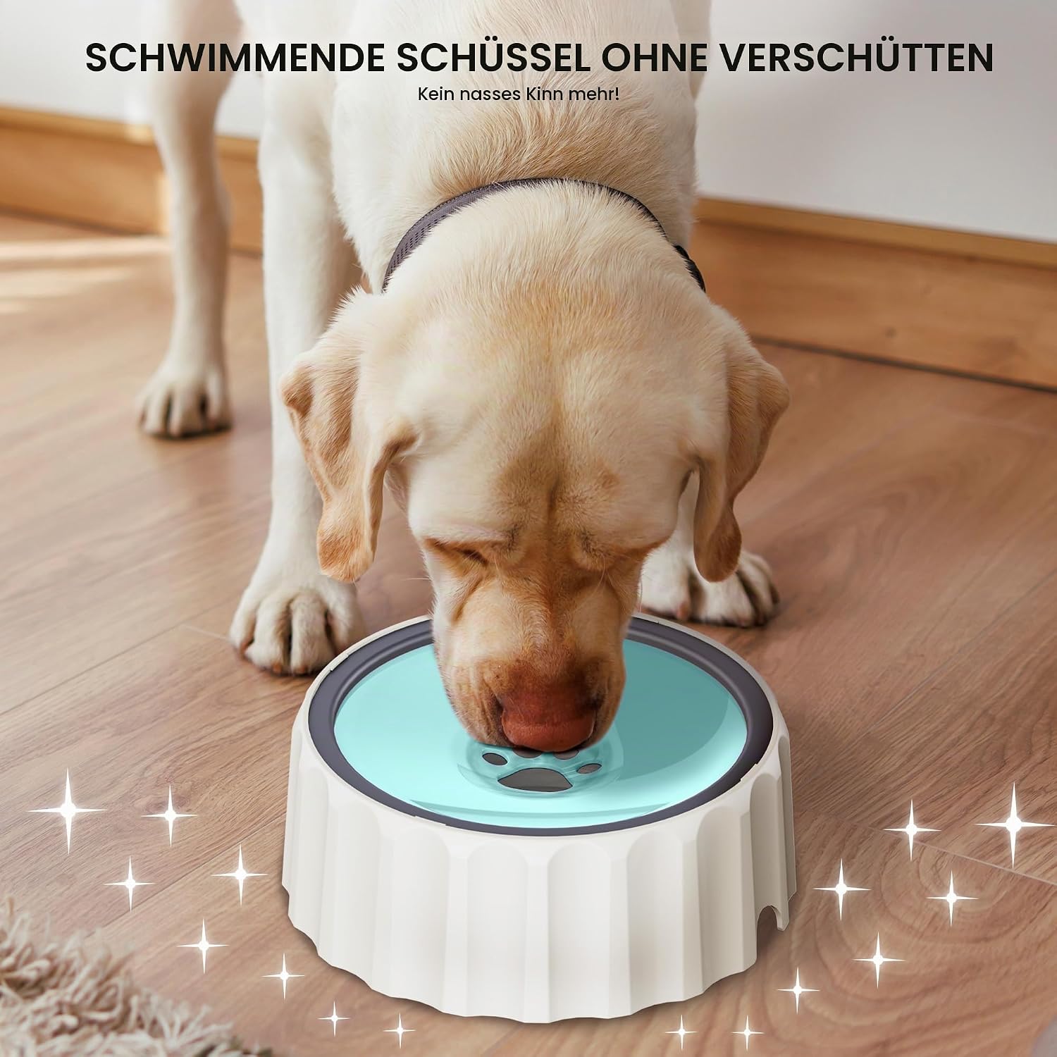 Detalle de FORWH Wassernapf für Hunde und Kleintiere – 2 L, rutschfest, kein Verschütten, langsames Trinken, kein Tropfen