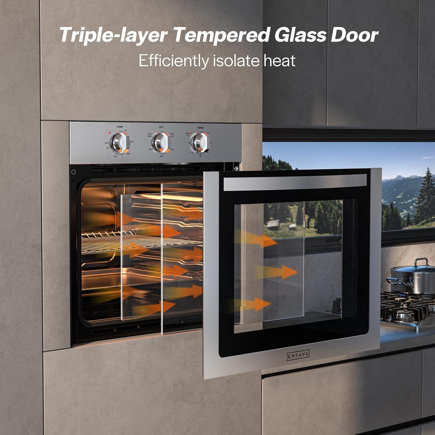 Thumbnail 6 de Empava 24 Inch Electric Single Wall Oven, 2.5 cu. ft. with Pizza Mode