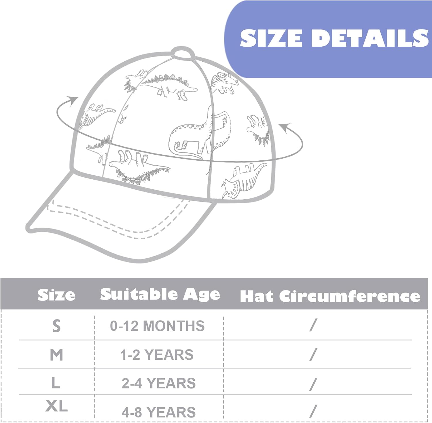 Thumbnail 4 de DRESHOW Gorra de béisbol para niños Dinosaurio