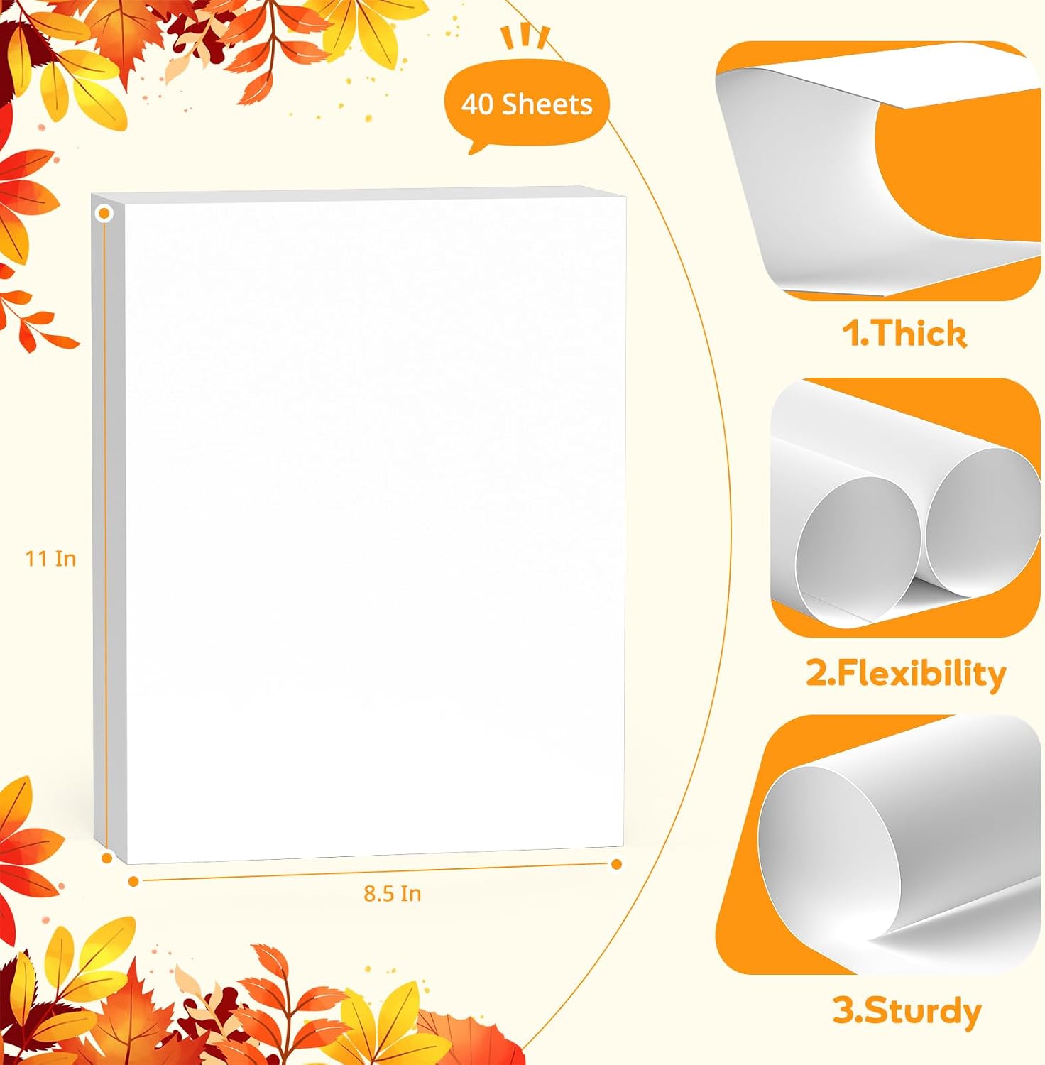 Detalle 2 de White Cardstock Paper 8.5 x 11
