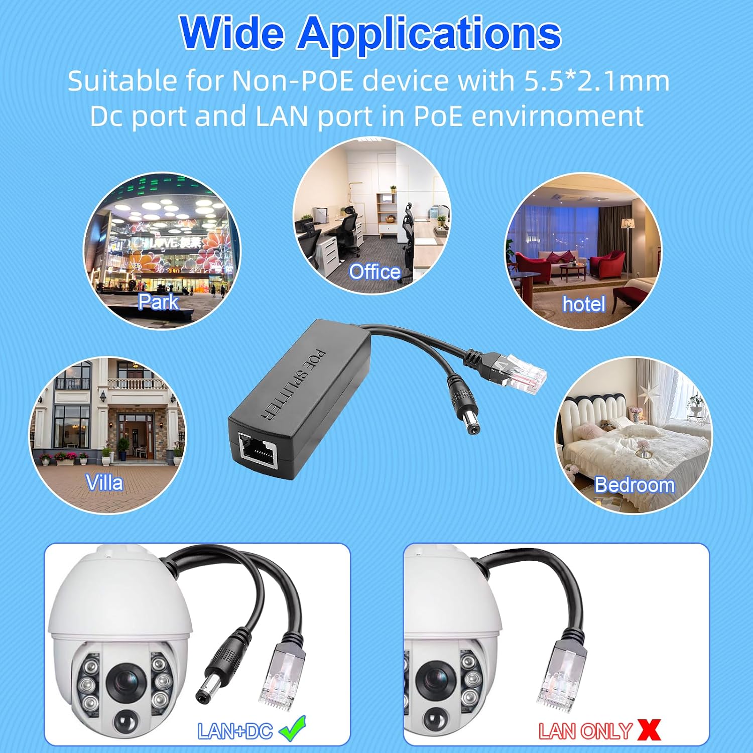 Thumbnail 6 de TIENFOKOTA POE Splitter DC 5.5x2.1mm: 48V to 12V, 15W, IEEE 802.3af/at