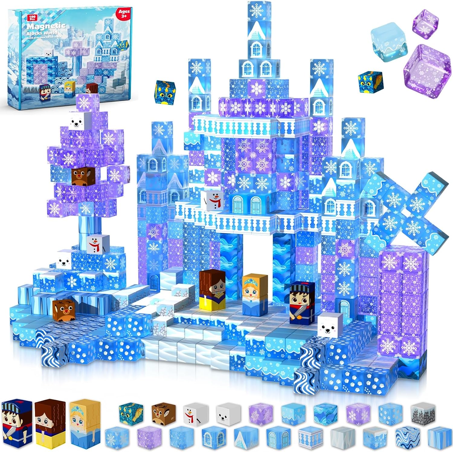Detalle de Magnetic Blocks 100pcs 0.8in Magnetic Building Set 🧩