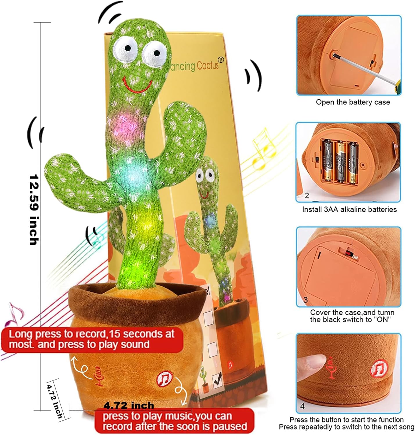 Thumbnail 6 de Emoin Talking Cactus interactive talking toy 🌵