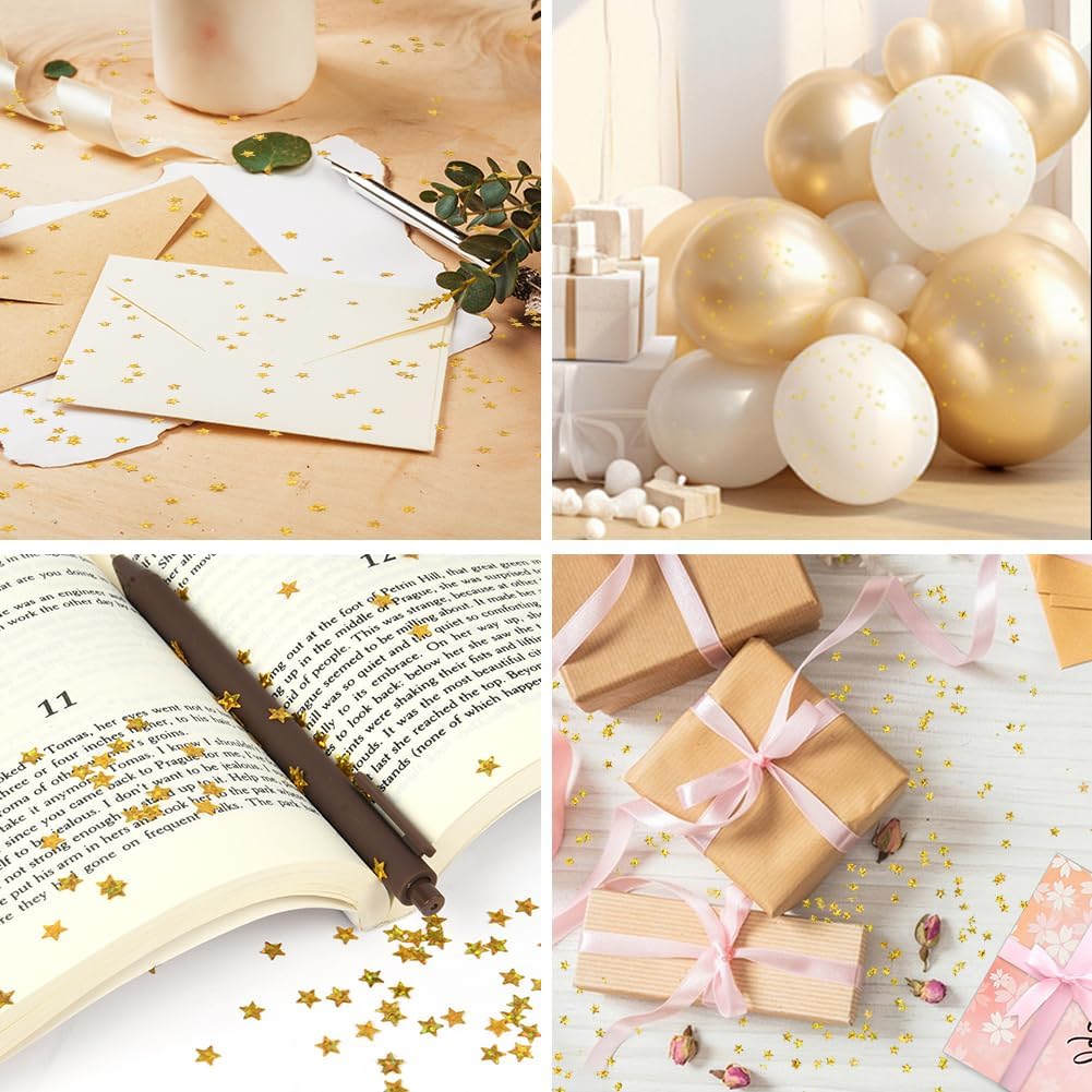 Thumbnail 6 de Hotut Confettis dorés étoiles 6 mm – lot 45 g pour décorations festives