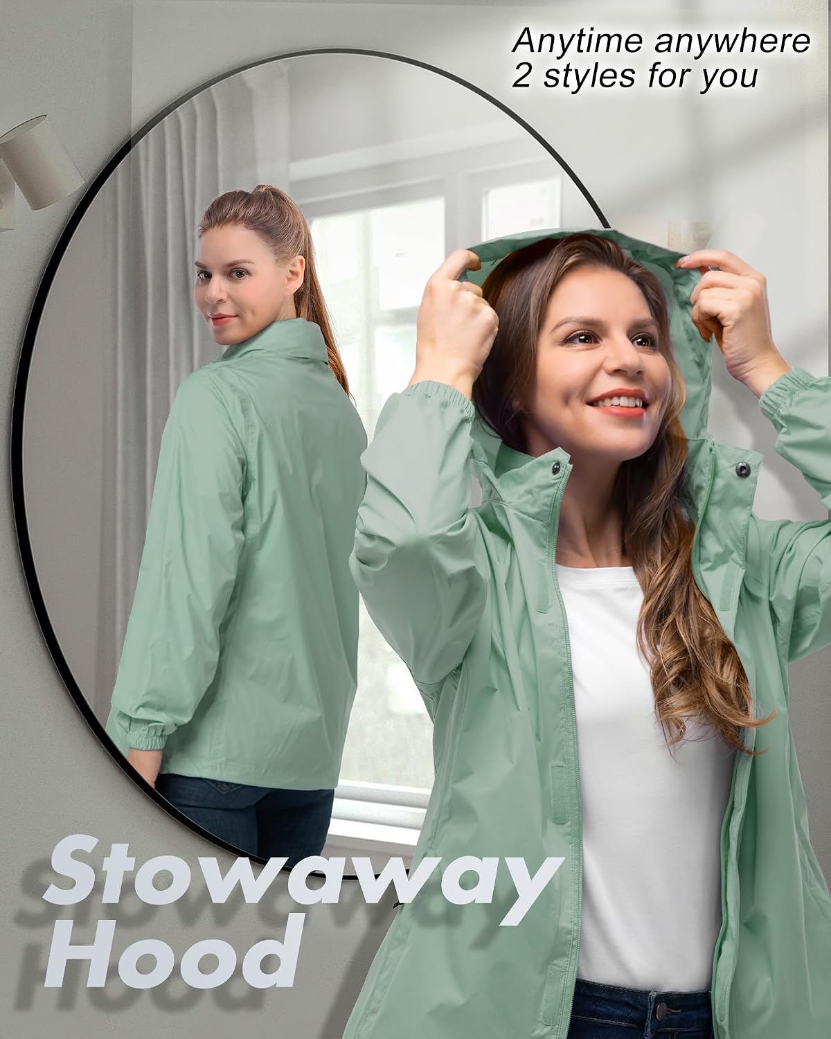 Detalle de Wasserdichte Damen Regenjacke 33,000ft