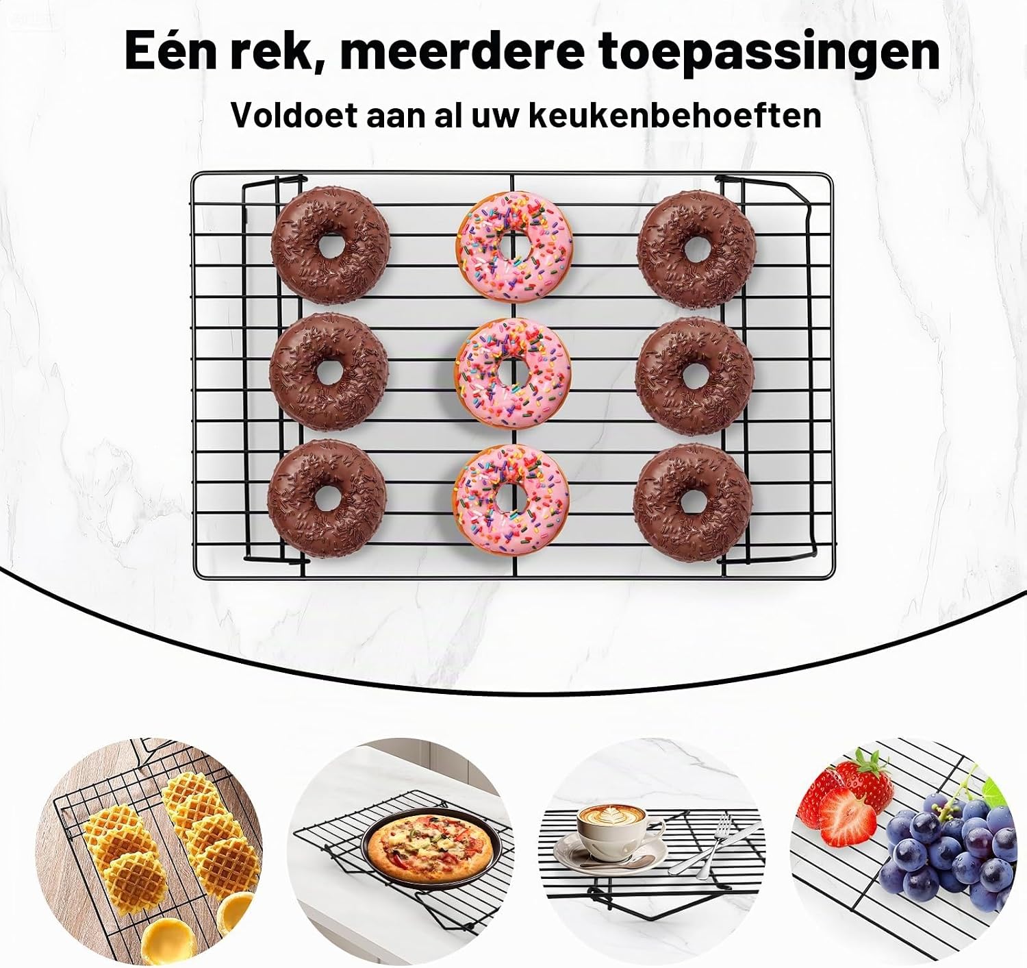 Thumbnail 6 de Lifhety afkoelrooster met 4 etages, inklapbaar en stapelbaar, 40 x 25 cm