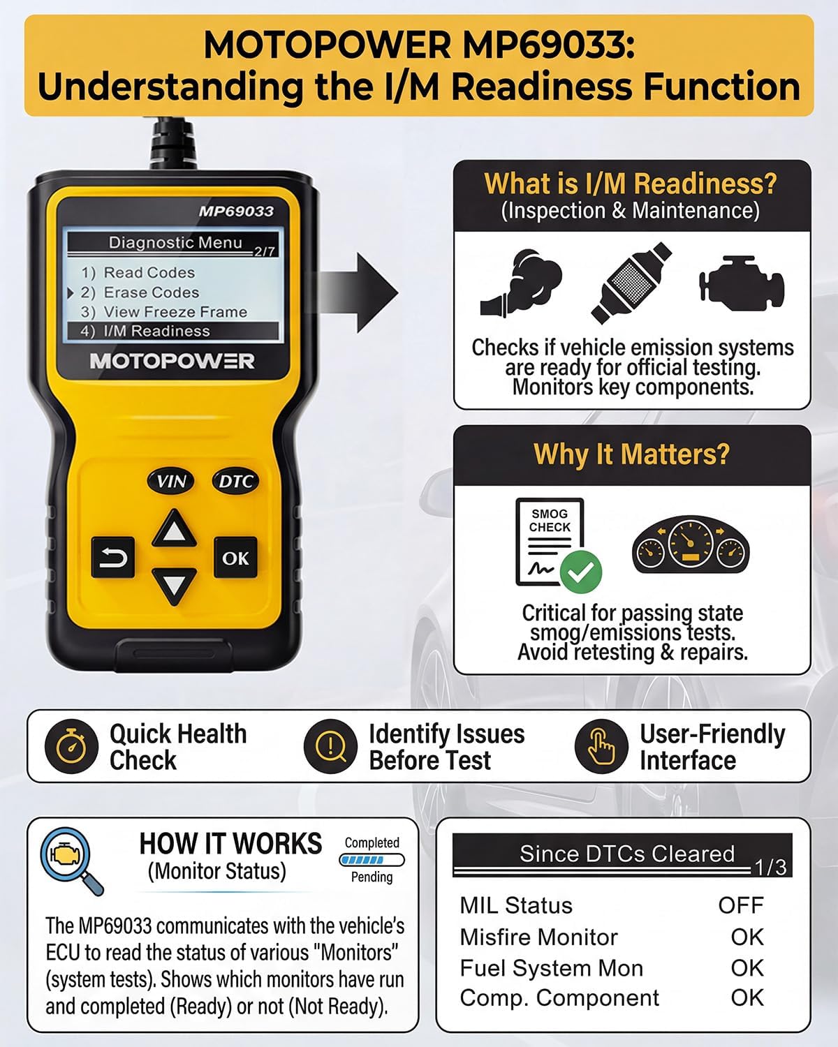 Thumbnail 4 de MOTOPOWER MP69033 OBD2 Code Reader for Cars