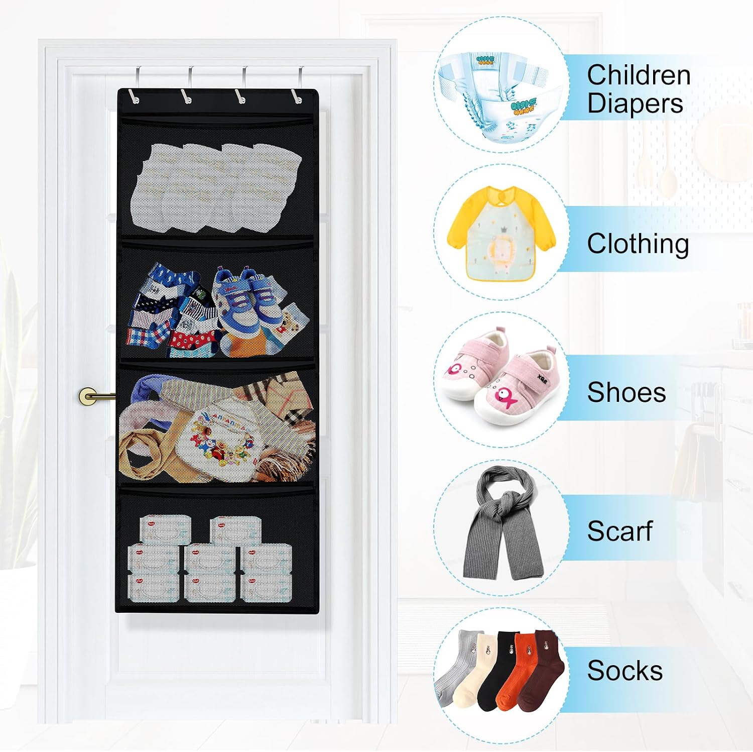 Detalle de Aolso Organizzatore Giocattoli Bagno, 4PCS: Portagiochi da Bagno in Rete da Appendere