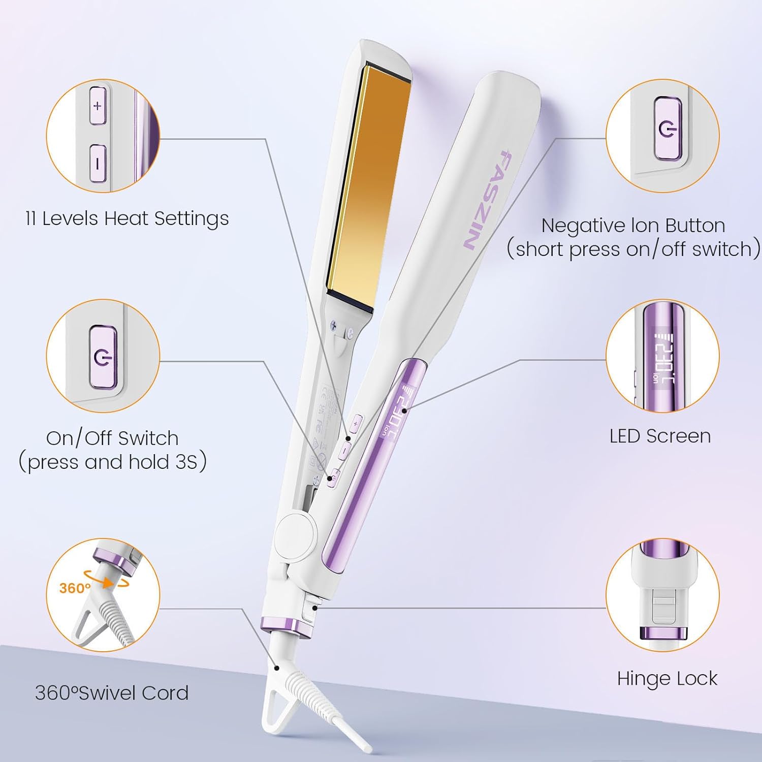 Thumbnail 6 de Faszin Plancha de Pelo Titanio 42mm, Calentamiento Rápido ⚡