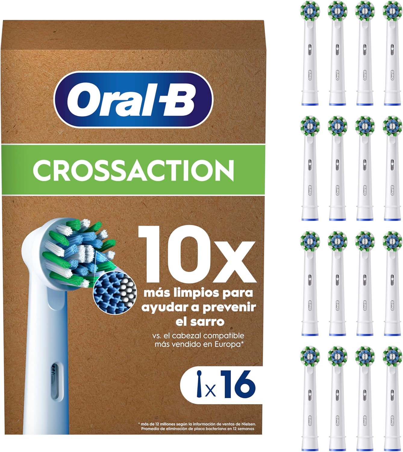 Imagen de Oral-B Pro CrossAction Cabezales de Recambio, Pack 16🪥 en OfertitasTOP
