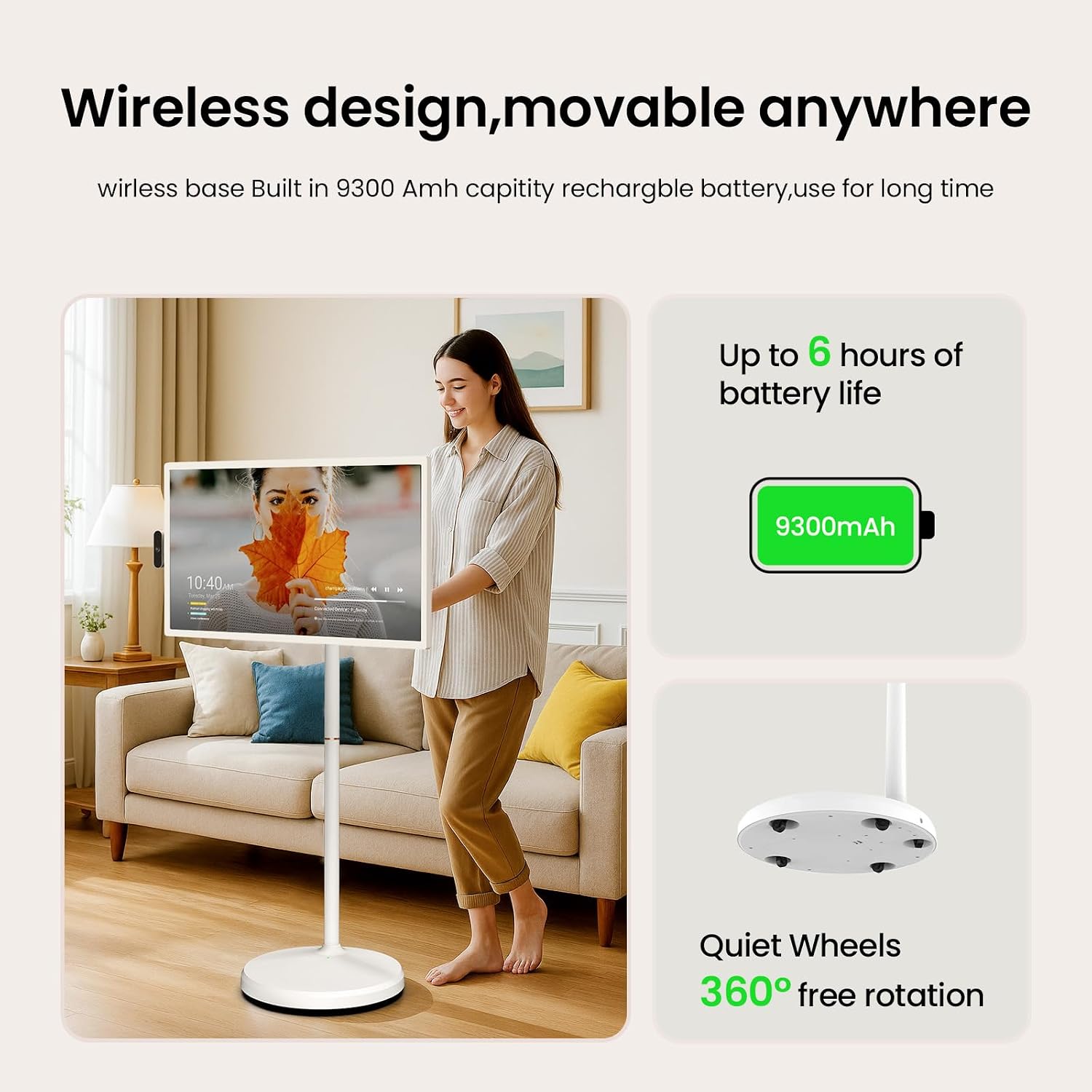 Thumbnail 3 de ApoloSign 32 inch FHD Smart Portable TV 2nd Gen with Android OS EDLA-Certified, Movable Touchscreen and Full Swivel Rotation
