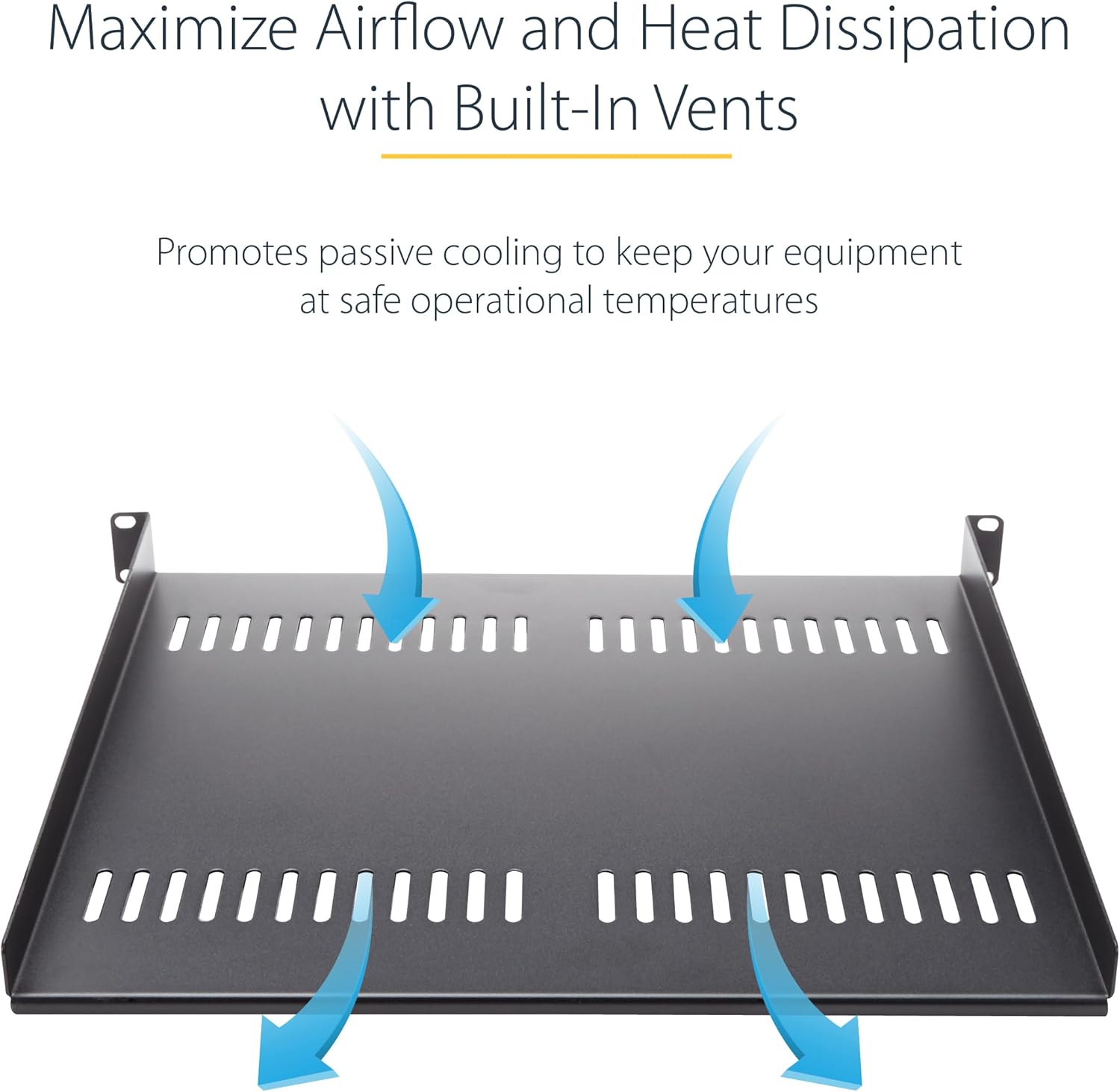 Thumbnail 2 de StarTech.com CABSHELFV1U 1U vented server rack shelf (universal 19in) – heavy-duty cantilever tray