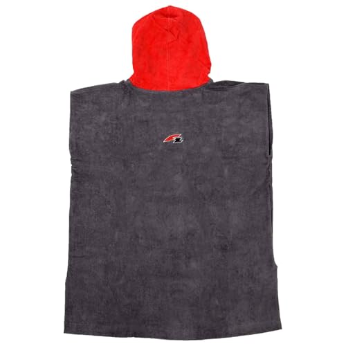 Detalle 2 de F2 Frottee-Poncho L/XL aus Baumwolle, grau – Surf- und Badeponcho