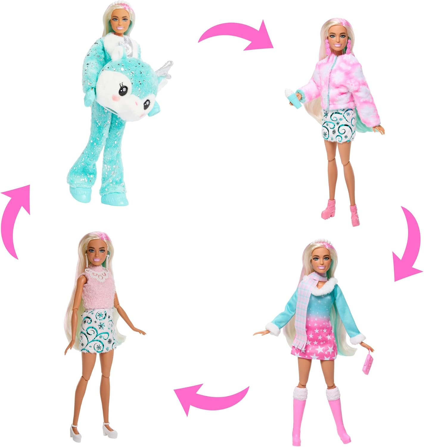 Detalle 2 de Barbie HJX76 Cutie Reveal-adventskalender med docka och 24 överraskningar