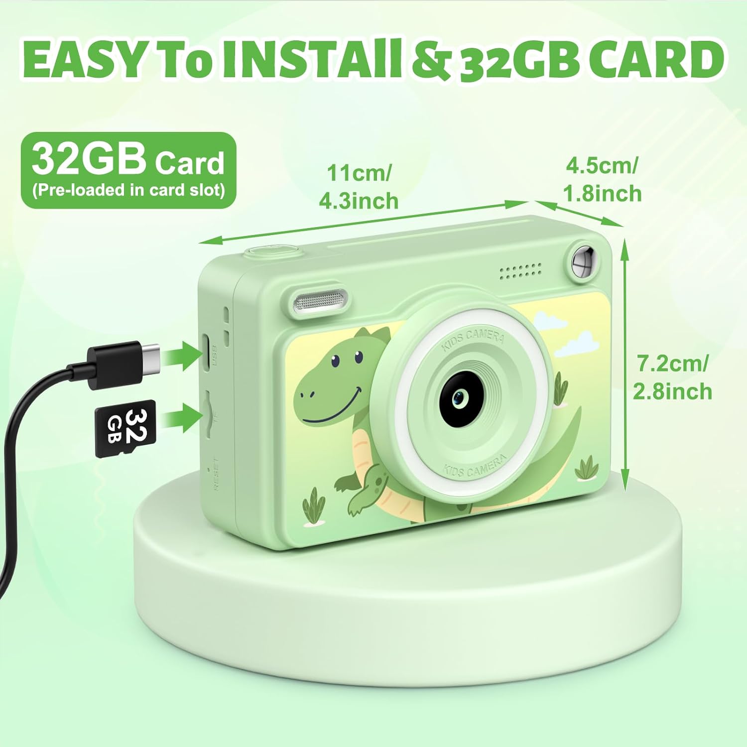 Thumbnail 6 de GREENKINDER Kids Camera Instant Print (1080P) with 2.4-inch screen, 5 print rolls and 32GB card for ages 3–12