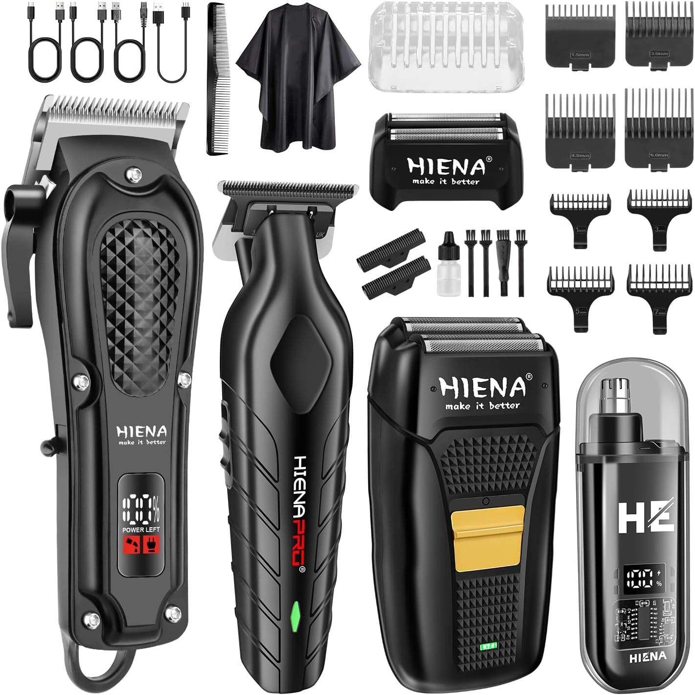 Detalle de HIENA PRO Juego de cortapelos inalámbrico 1500 mAh