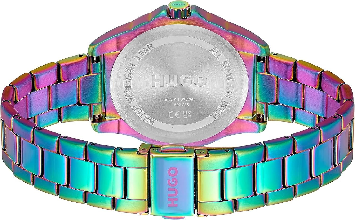 Thumbnail 2 de HUGO Orologio analogico multifunzione da donna Collezione #DANCE, cinturino in acciaio inox cromato arcobaleno