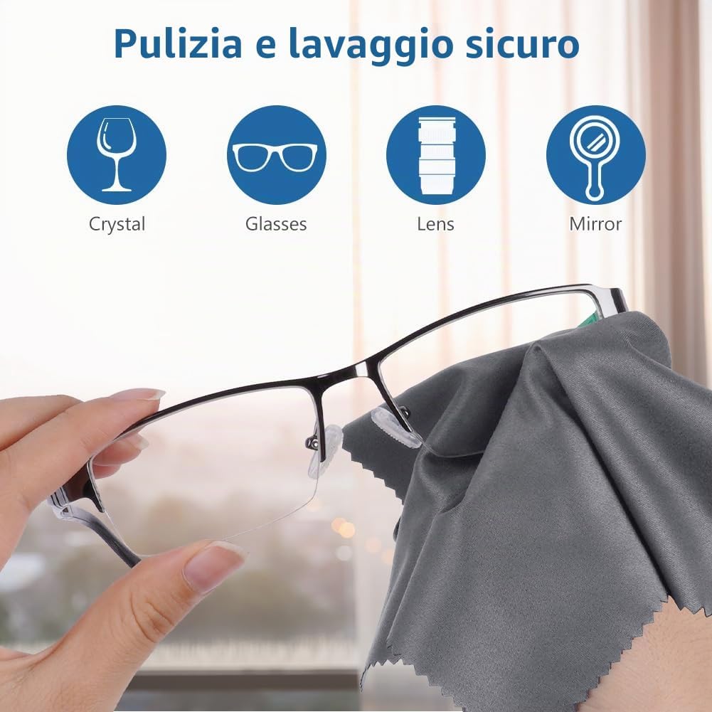 Detalle de ACWOO Panni in microfibra 12 pezzi 20x20 cm: pulizia delicata per occhiali, schermi e dispositivi