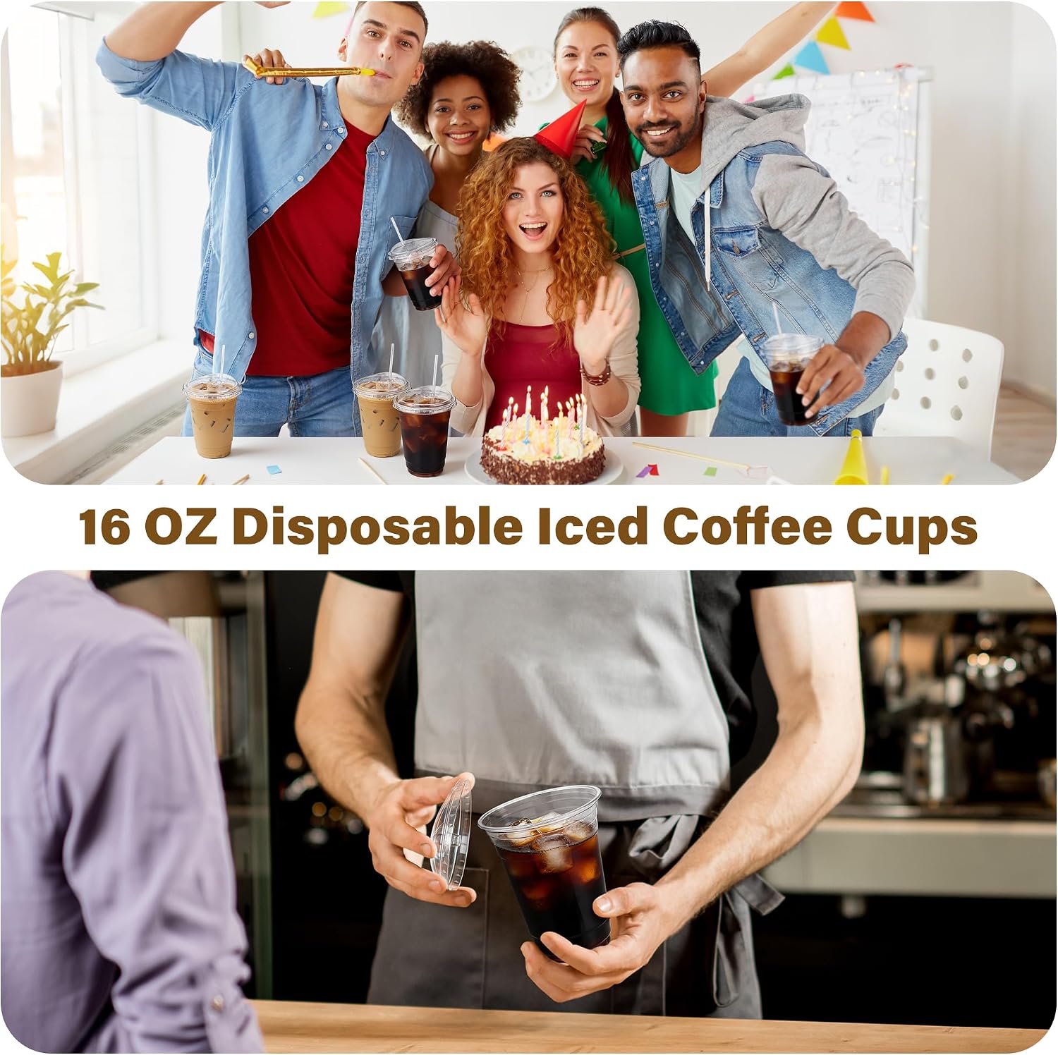 Thumbnail 6 de DI QIU REN DQR-CA-51-100pcs16oz clear straw cup, 100 Clear Plastic Cups