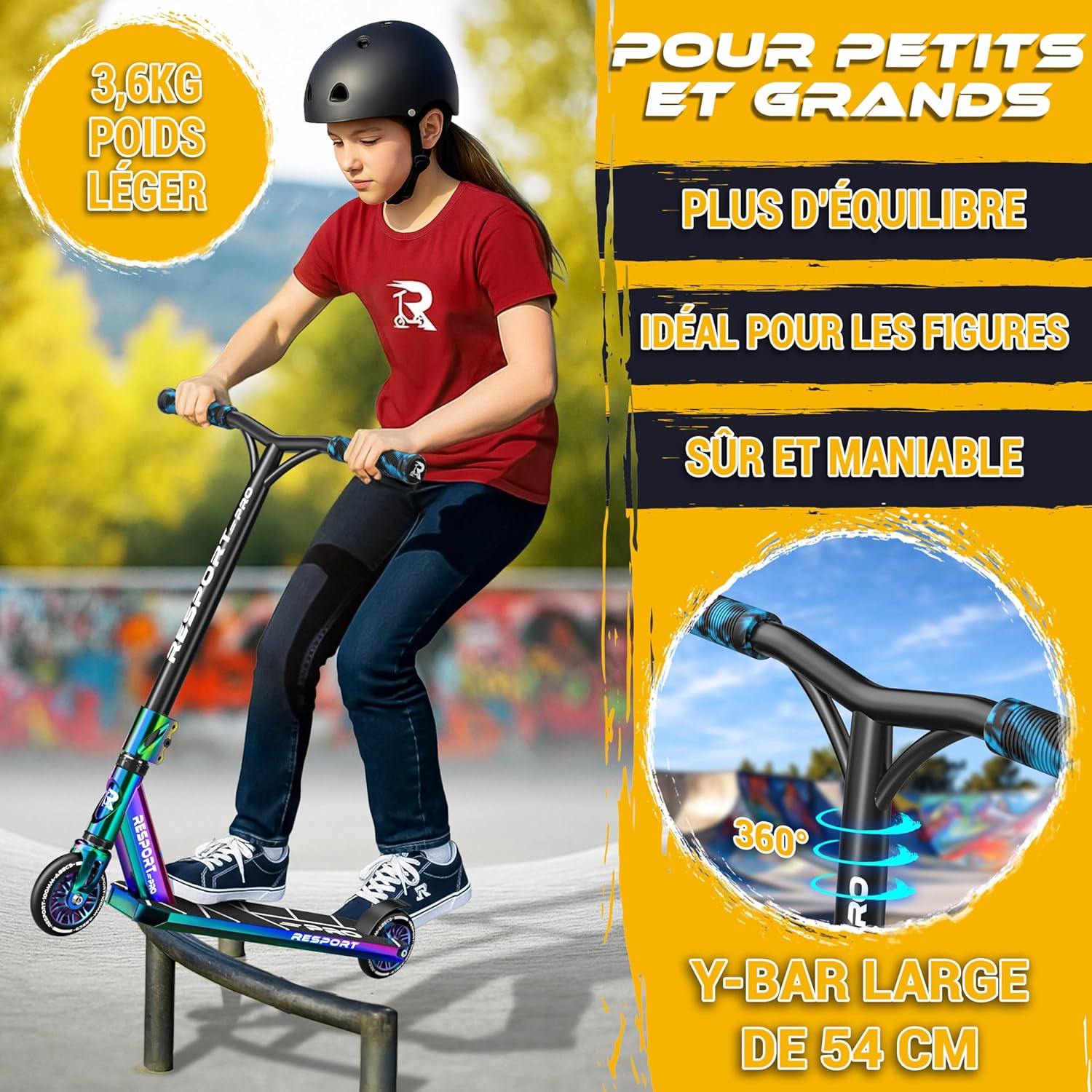 Thumbnail 5 de RE:SPORT Trottinette Stunt Revo Pro – sécurité et polyvalence pour enfants et adultes