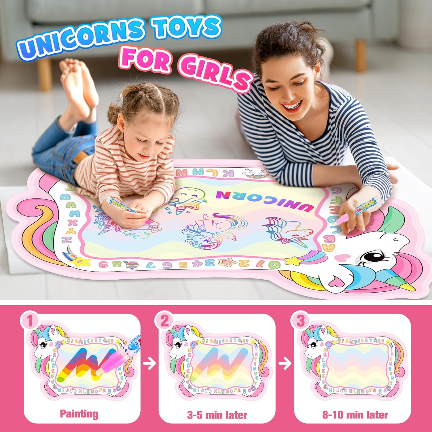 Detalle 2 de Unicorno Tappeto Gioco Magico per bambine 2–4 anni