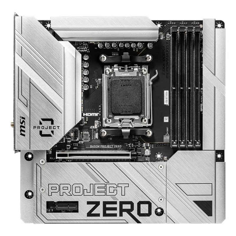 Detalle de MSI B650M PROJECT ZERO WIFI placa base AM5