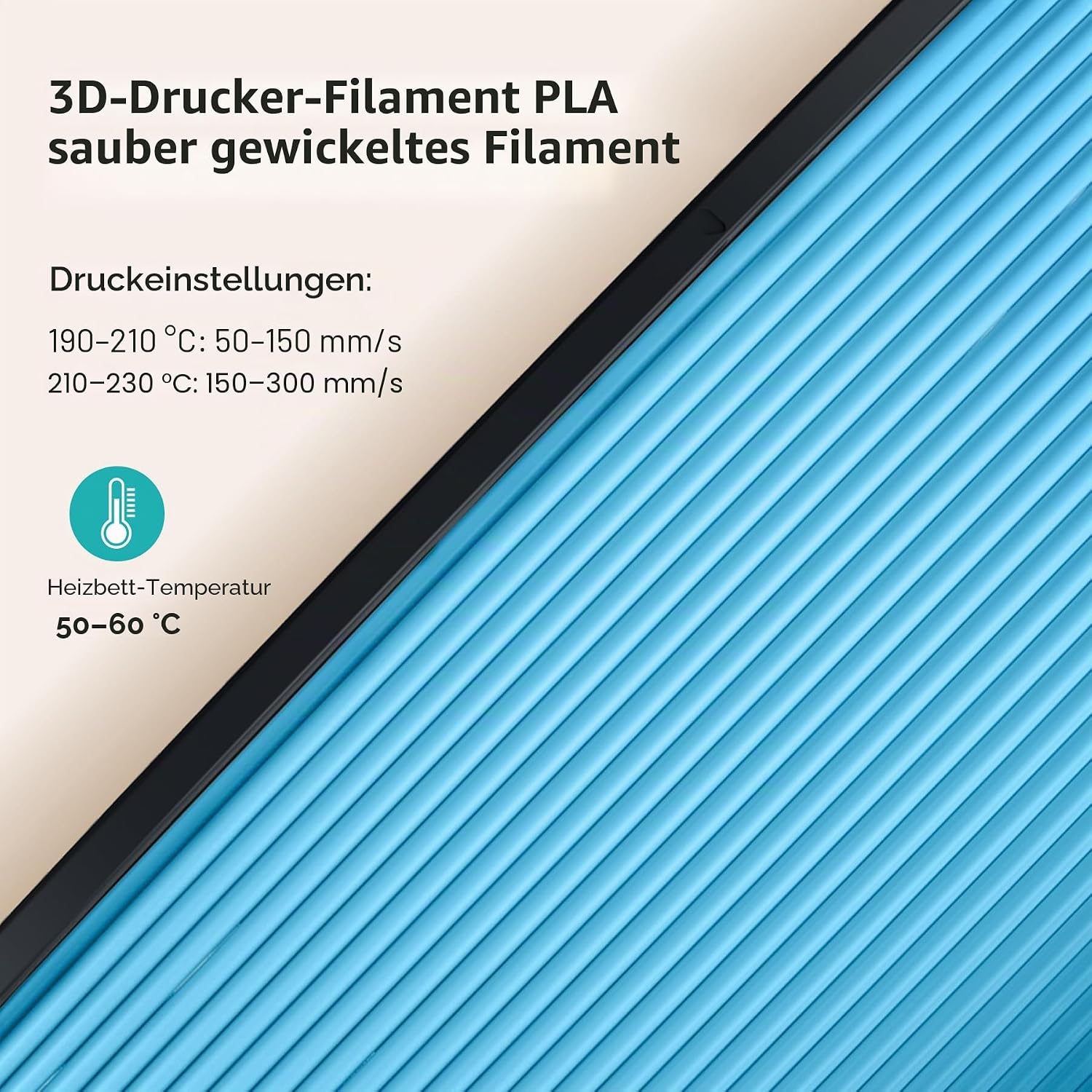 Thumbnail 5 de SUNLU Matte PLA Filament 1.75 mm Grau – Neat Winding, matte Oberflächenstruktur, 1 kg Spule
