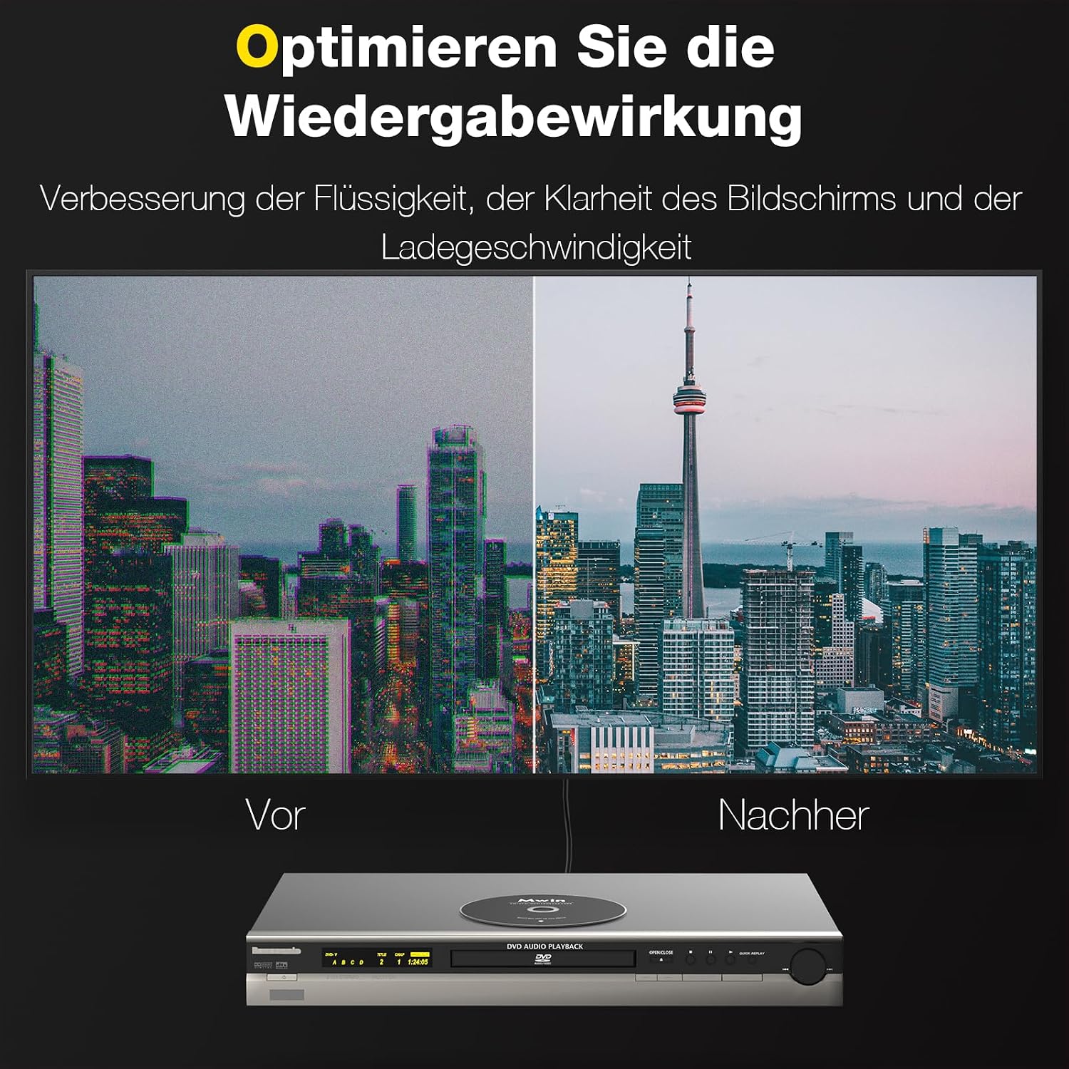 Detalle de Mwin CD-Reinigungsdisc für CD-/VCD-/DVD-Player – Linsenreinigungsset fürs Auto & Zuhause