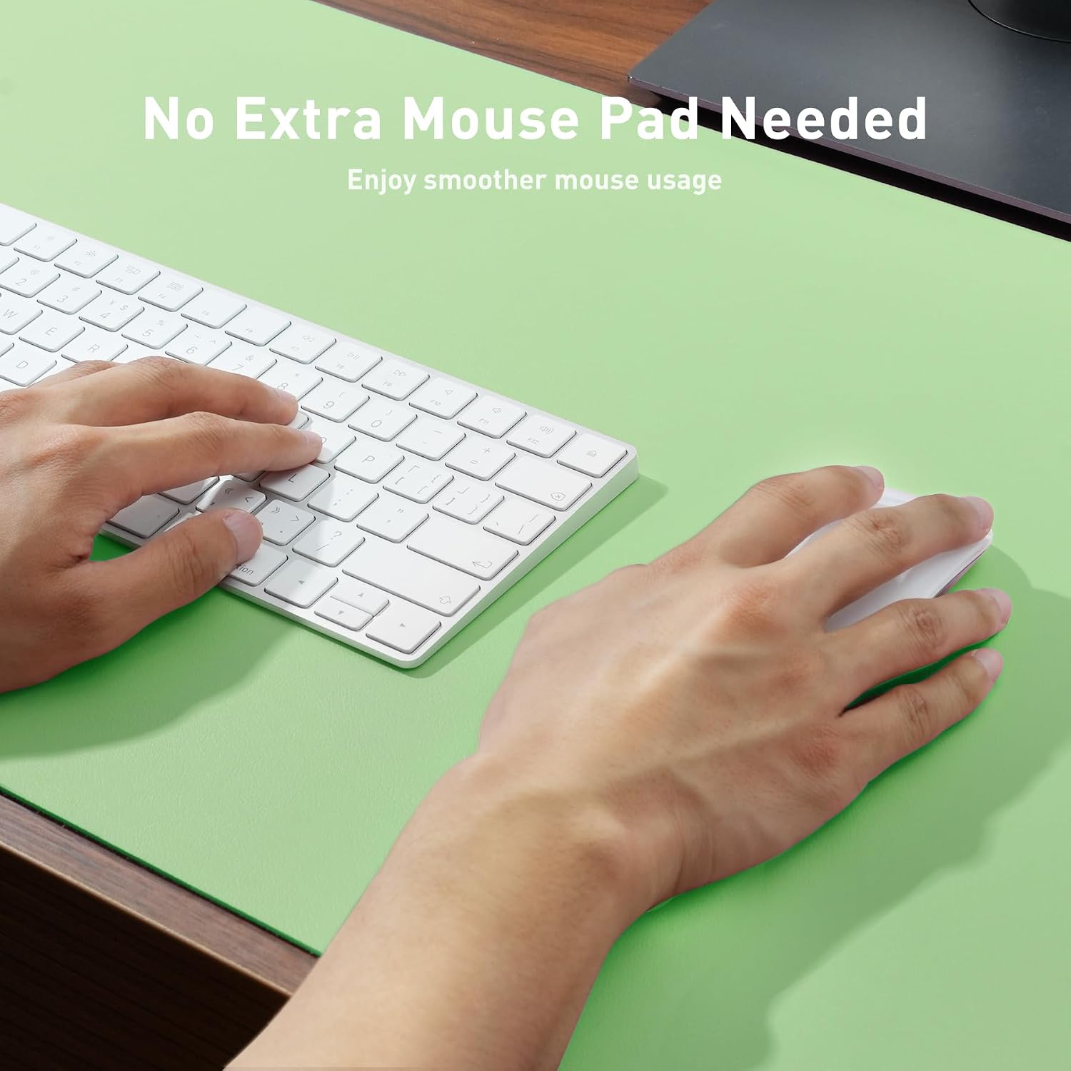 Detalle 2 de Aothia PU Leather Desk Pad, 23.6" x 13.7", Foam Green, Non-Slip Back
