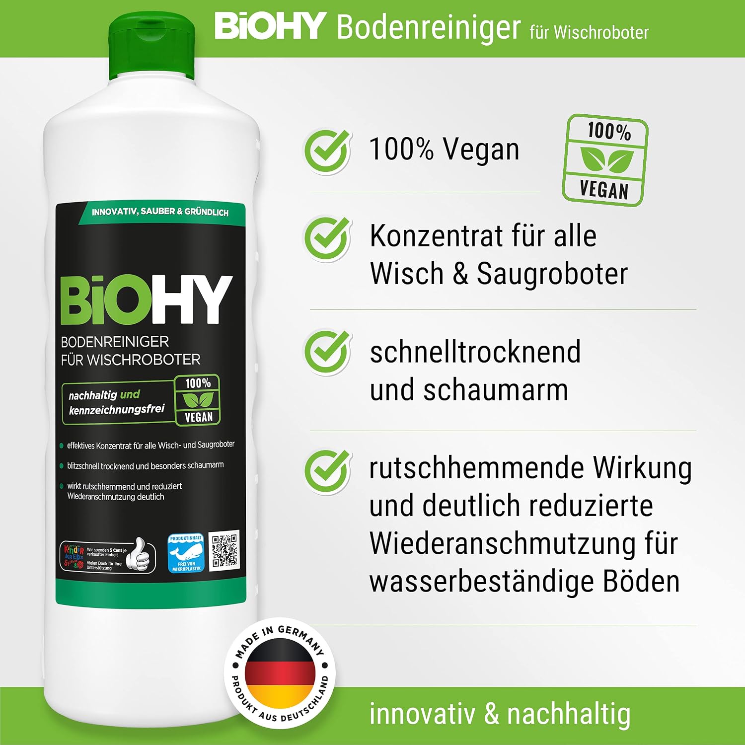 Detalle de BiOHY zestaw środków czyszczących z dozownikiem, 8 × 1 l, bez mikroplastiku