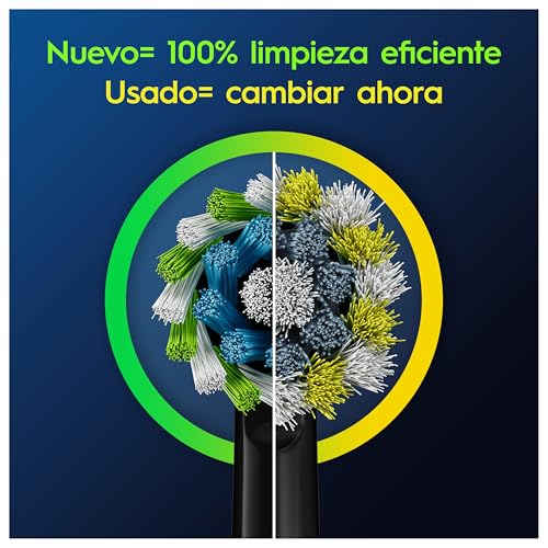 Detalle de Oral-B Pro CrossAction Cabezales de Recambio Originales (Negro) Pack de 12 para cepillo Oral-B Pro