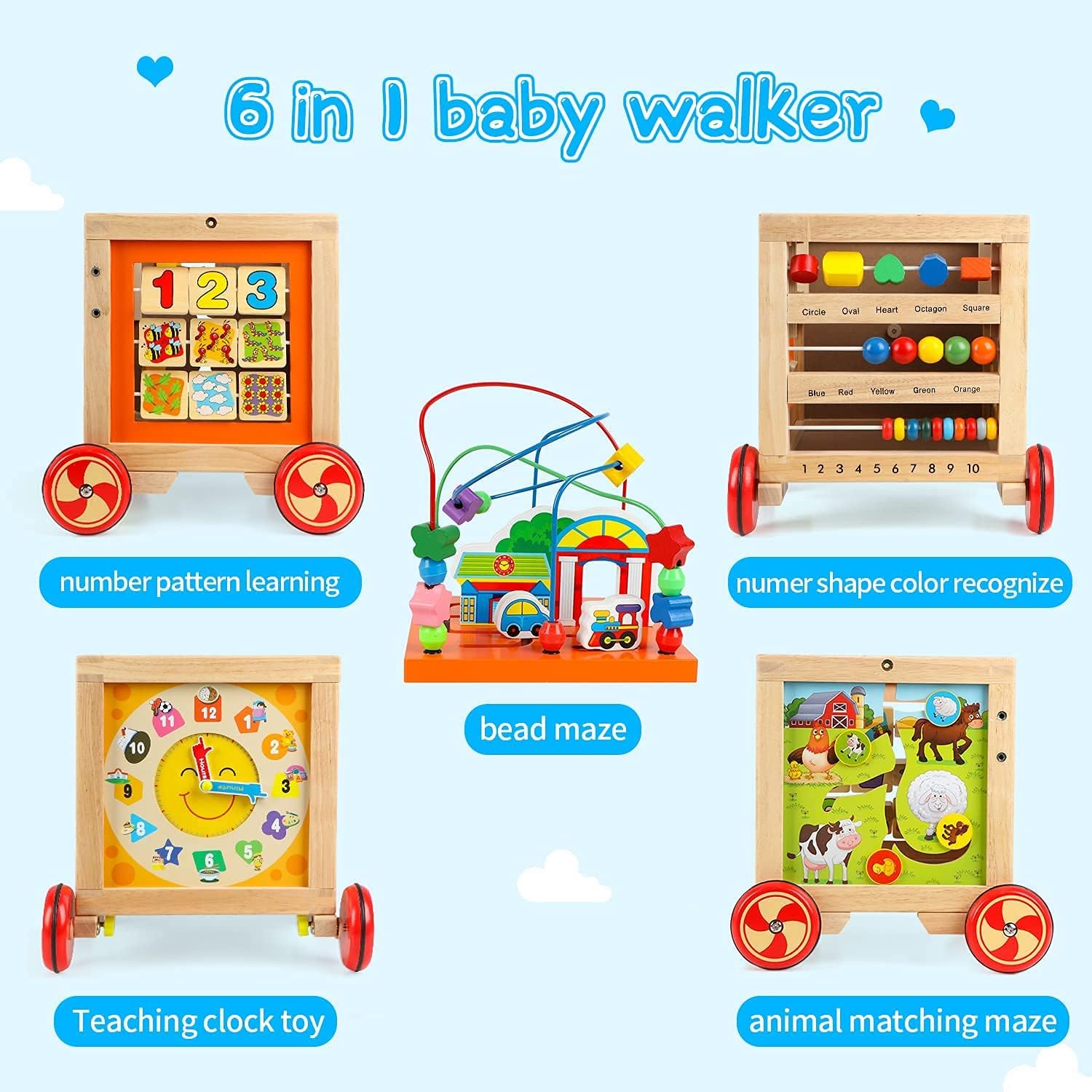 Detalle 2 de Wondertoys wooden activity cube