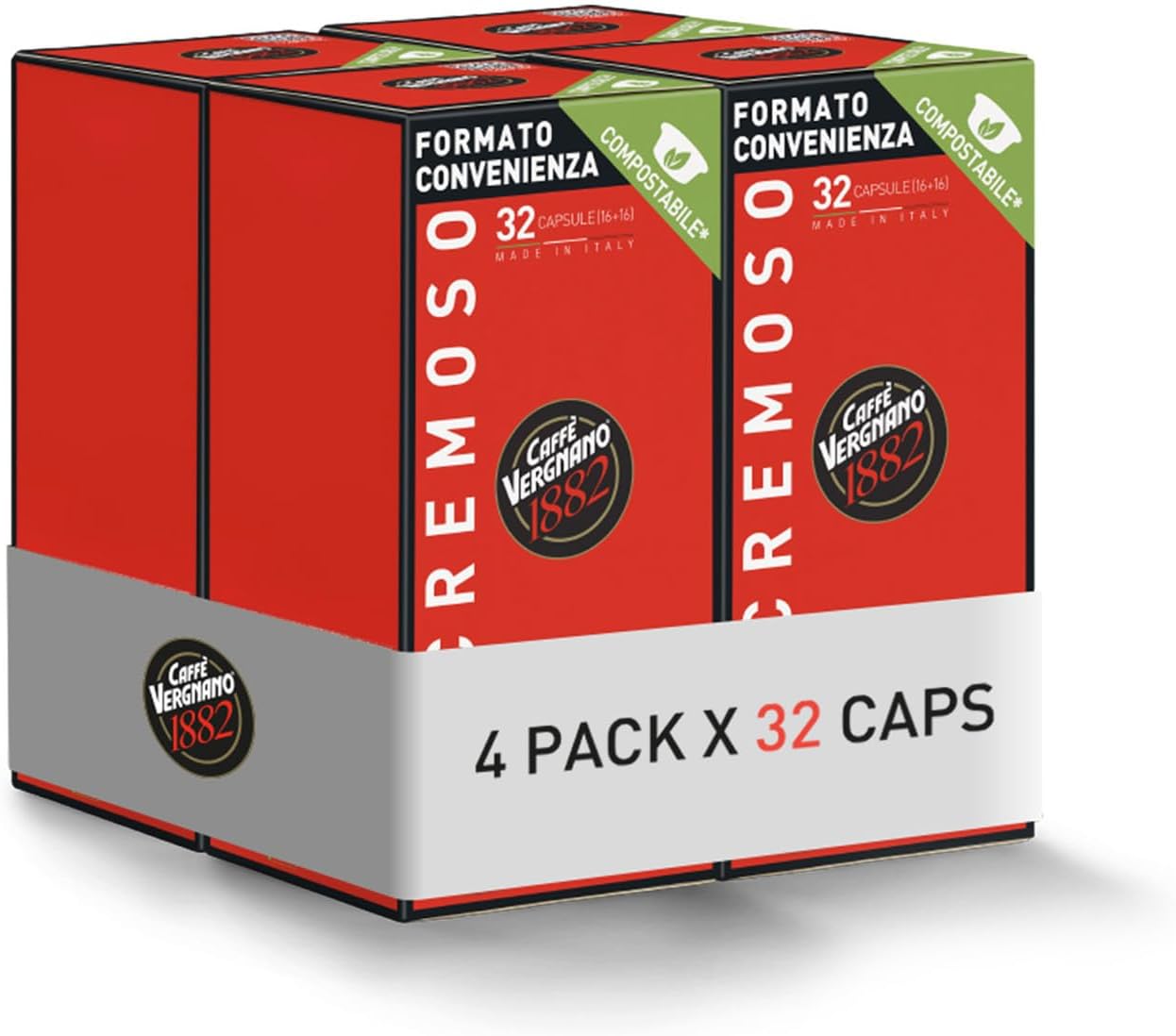 Detalle de Caffè Vergnano 1882 - 128 Capsule compatibili Lavazza A Modo Mio, cremose e compostabili