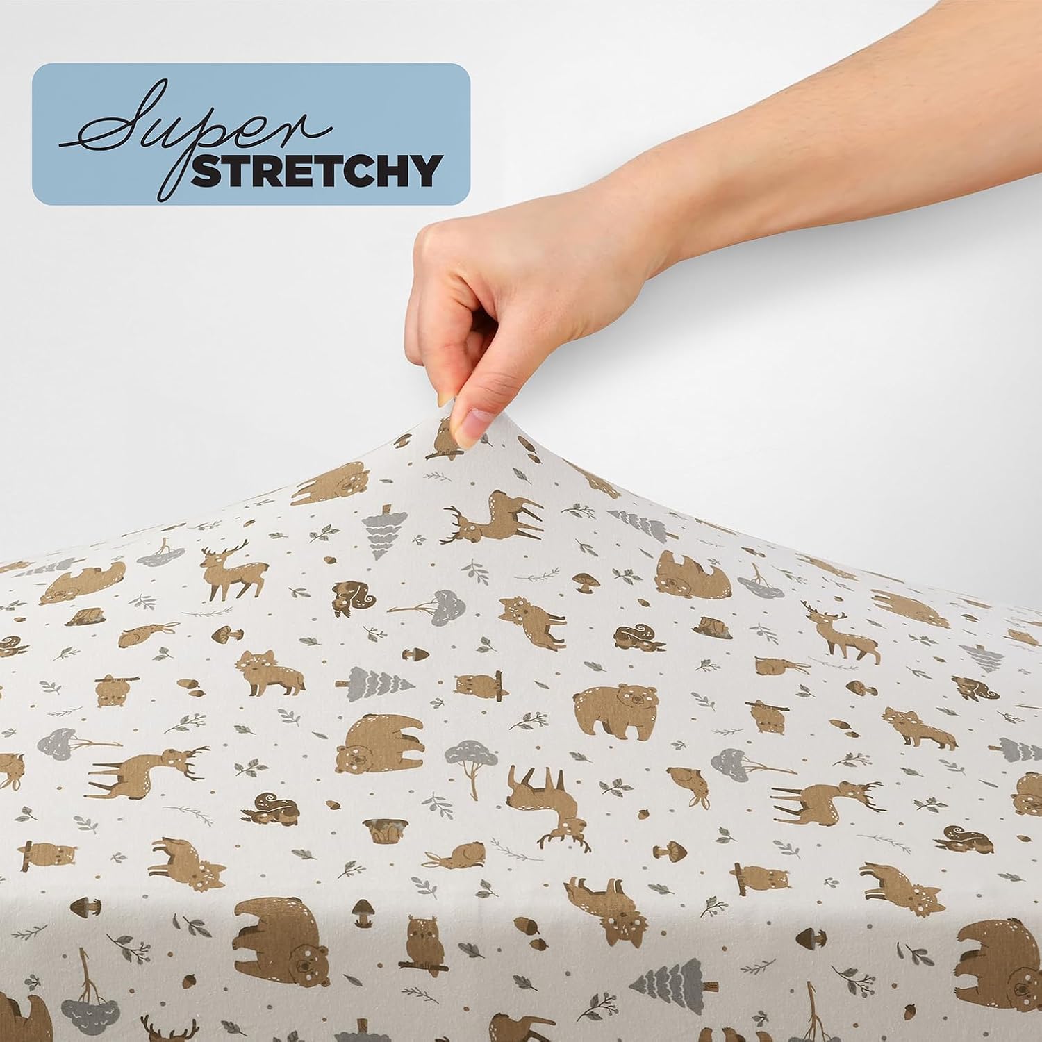 Thumbnail 2 de Berry and Bunny 100% Cotton Travel Cot Sheets (Pack of 2) – 65 x 95 cm, Deep Fit with Elasticated Corners